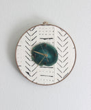 12" Textile Mudcloth Green Agate Wall Clock