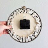 8" Textile Mudcloth  Gray Agate Wall Clock