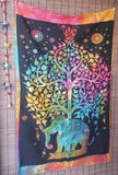 Tree of Life Tapestry, Tiedye Wall Tapestry Hippie, Wall Tapestry Nature, Bohemian Tapestry, Hippie Wall Hanging, xmas gift for her