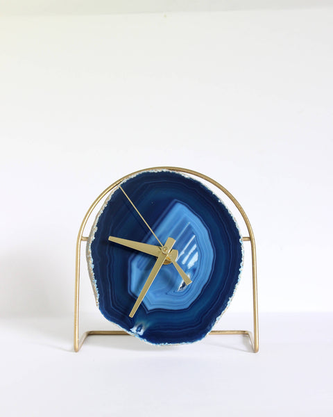 Blue Agate Desk Clock