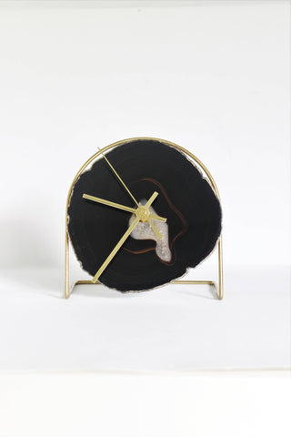 Black Agate Desk Clock