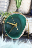 Green Agate Desk Clock