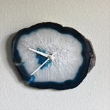 9" Teal Agate Slab Wall Clock