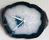 9" Teal Agate Slab Wall Clock
