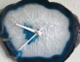 9" Teal Agate Slab Wall Clock