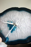 9" Teal Agate Slab Wall Clock