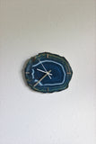 8.5" Teal Agate Slab Wall Clock