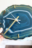 8.5" Teal Agate Slab Wall Clock