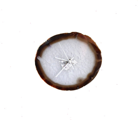 9.25" Natural Agate Slab Wall Clock