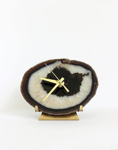 Black Agate Desk Clock