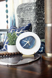 7" Blue Agate Desk Clock