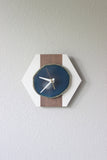 8" Teal Agate Wood Desk Clock