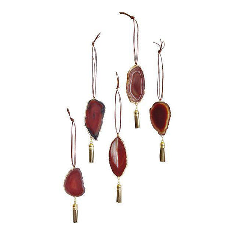 Amber Agate Geode Ornament