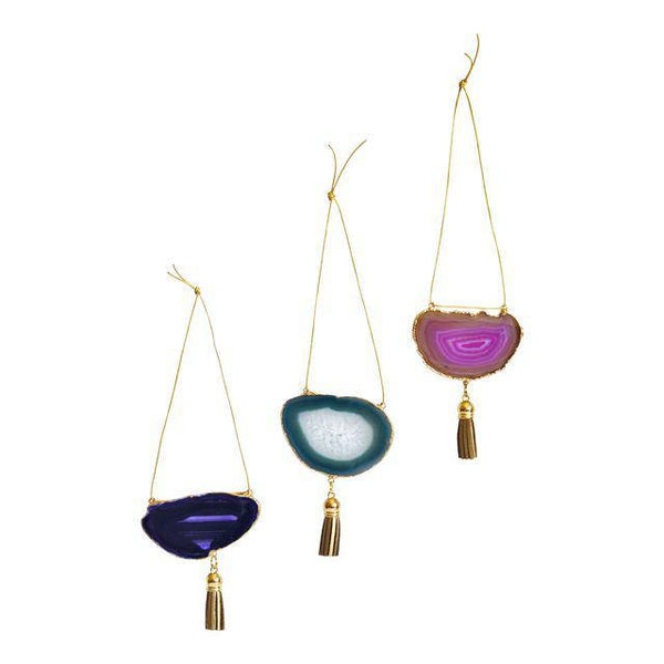 Agate Geode Ornament Set (G)