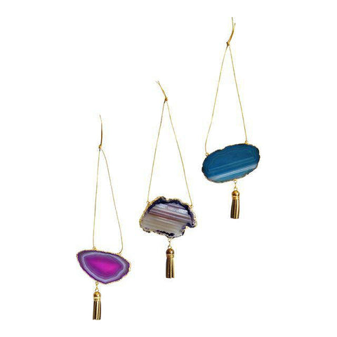 Agate Geode Ornament Set (F)