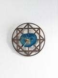 10" Teal Agate Wood Wall Clock