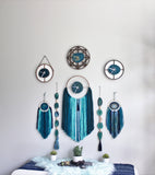 8" Teal Agate Framed Wood Wall Clock