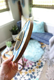 8" Textile Mudcloth Earthtone Agate Wall Clock