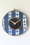 8" Textile Mudcloth Earthtone Agate Wall Clock