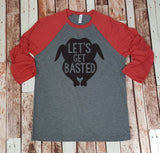 Let's Get Basted Baseball Tee - Holiday Shirt - Unisex Thanksgiving Christmas Shirt