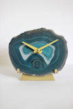 Teal Agate Desk Clock