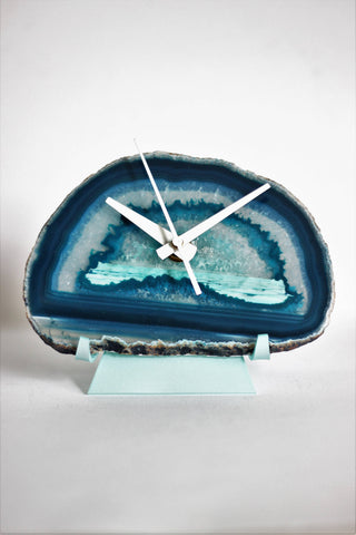 Teal Agate Desk Clock