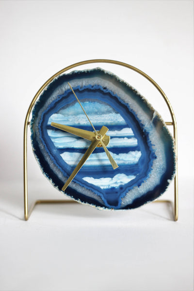 Blue Agate Desk Clock