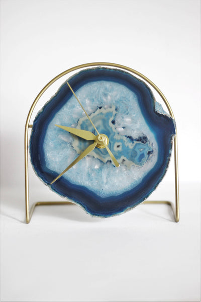 Blue Agate Desk Clock