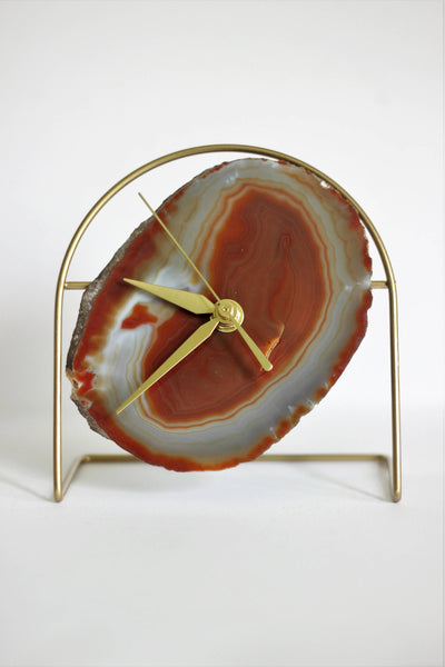 Amber Agate Desk Clock