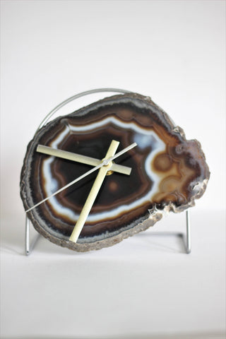 Earthtone Agate Desk Clock