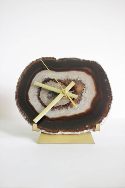 Brown Agate Desk Clock