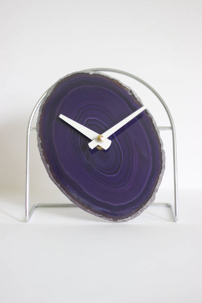 Purple Agate Desk Clock