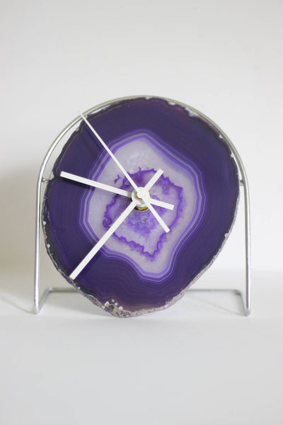 Purple Agate Desk Clock