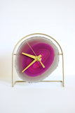 Pink Agate Desk Clock