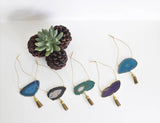 Agate Geode Ornament Set