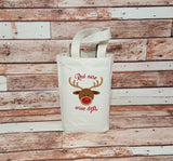 Christmas Double Bottle Wine Bag - Hostess Gift - Party Favor - Gift for Wine Lover
