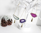 Agate Geode Ornament Set (H)