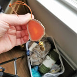 Amber Agate Geode Ornament