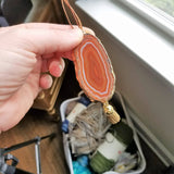Amber Agate Geode Ornament