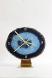 8" Blue Agate Desk Clock