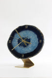 8" Blue Agate Desk Clock