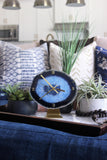 8" Blue Agate Desk Clock