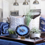 8" Blue Agate Desk Clock