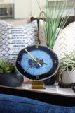 8" Blue Agate Desk Clock