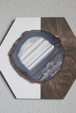 Gray Agate Hex Trio Wall Art
