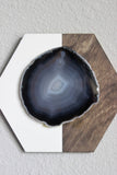 Gray Agate Hex Trio Wall Art