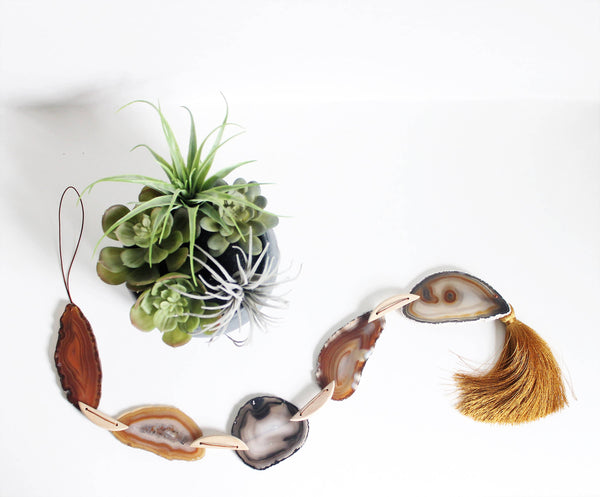 Natural Agate Tassel Garland