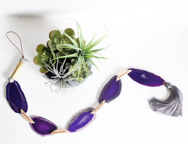 Purple Agate Tassel Garland