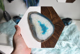 Teal Agate Hex Trio Wall Art