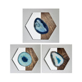 Teal Agate Hex Trio Wall Art